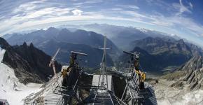 A view from a crane on Mont Blanc.
